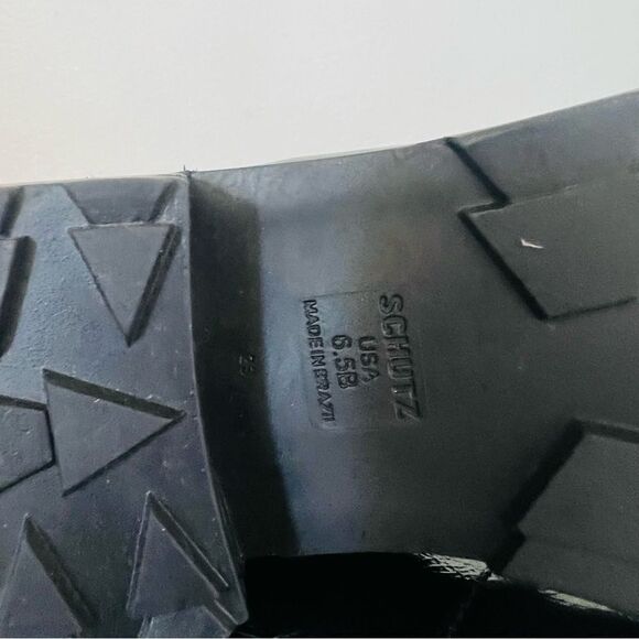 SCHUTZ Patent Leather‎ Hiking Boots Booties, Red Laces/Black, Size 6.5, NWOT - Picture 8 of 17